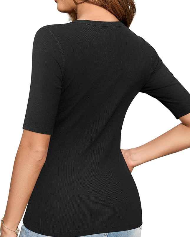 T-shirt met halve mouwen en knopen