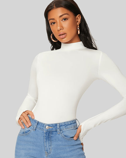 T-shirt met lange mouwen en coltrui