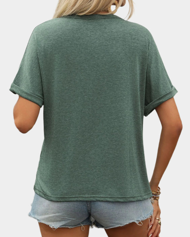 T-shirt met korte mouwen en halve knoop