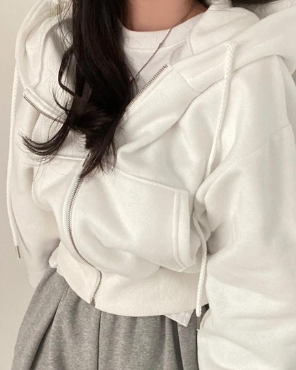 Klassieke comfortabele hoodie met rits