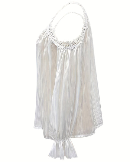 Gedrapeerde blouse met kanten rand