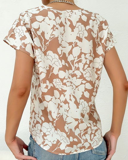 Bloemenshirt met V-hals