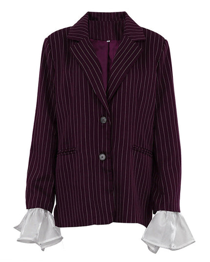 Losse elegante gestreepte blazer