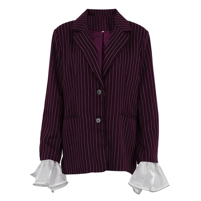 Losse elegante gestreepte blazer
