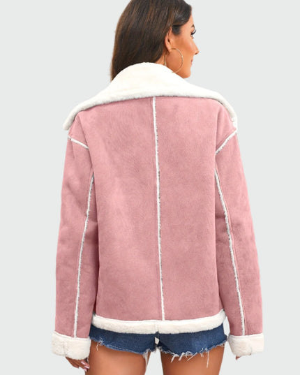 Modieus jasje van pluche met revers