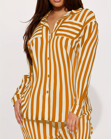 Gestreept shirt met lange mouwen en wijde broek