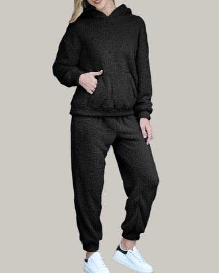 Set van teddytops met capuchon en broek