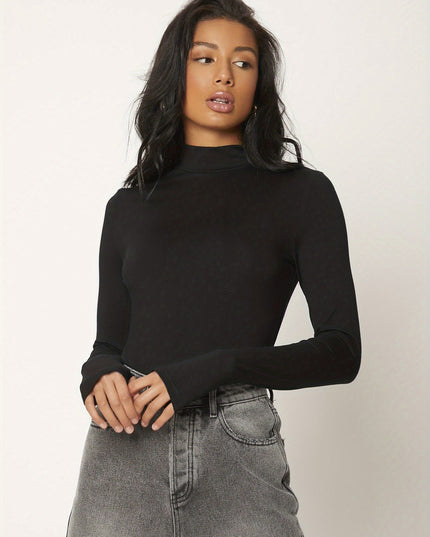T-shirt met lange mouwen en coltrui