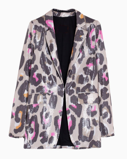Isabel jasje met dierenprint - beige