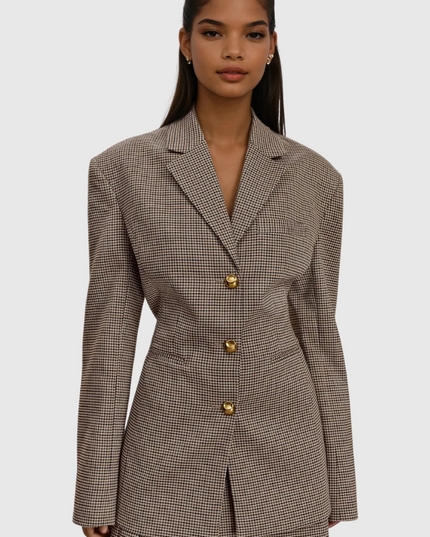 Alvan blazer met ruitmotief