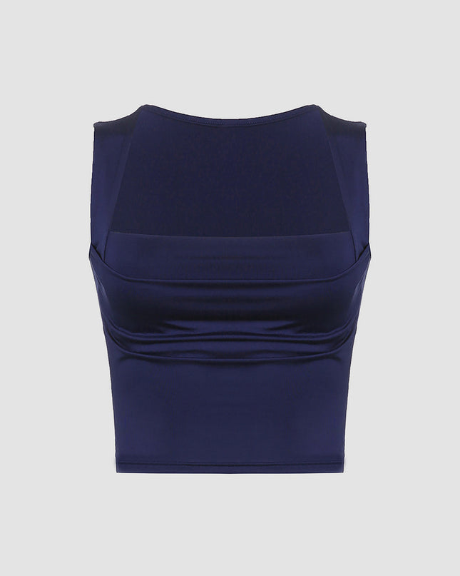 Casual marineblauwe top