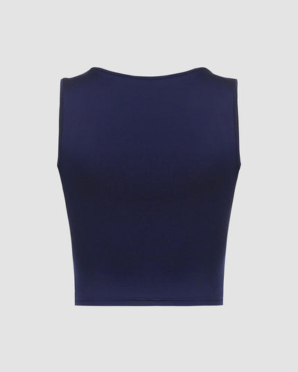 Casual marineblauwe top
