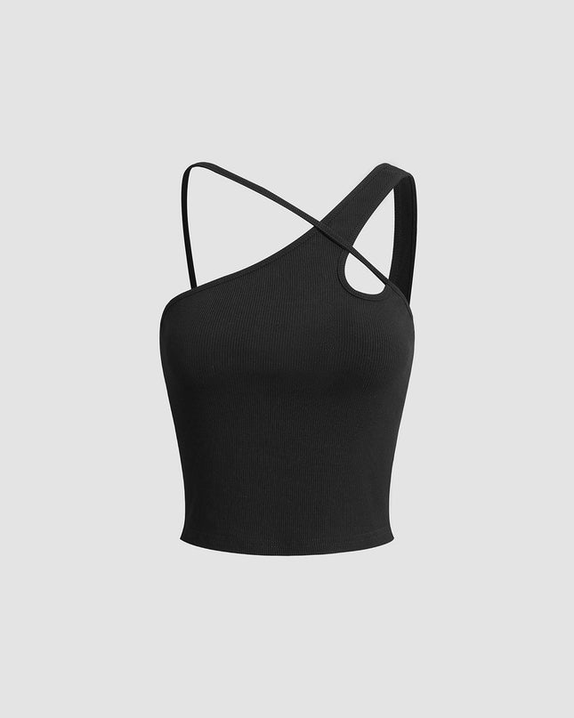 Asymmetrische halternek tanktop