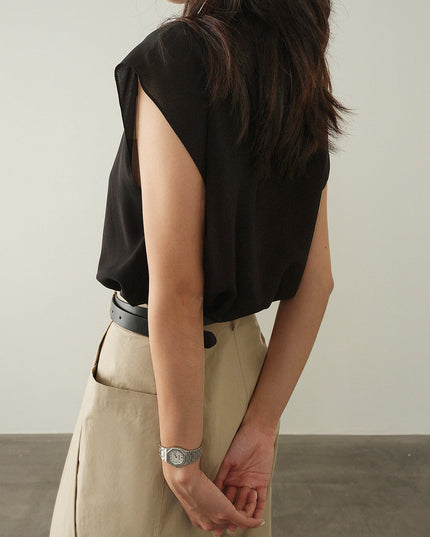 Elegant dun mouwloos shirt