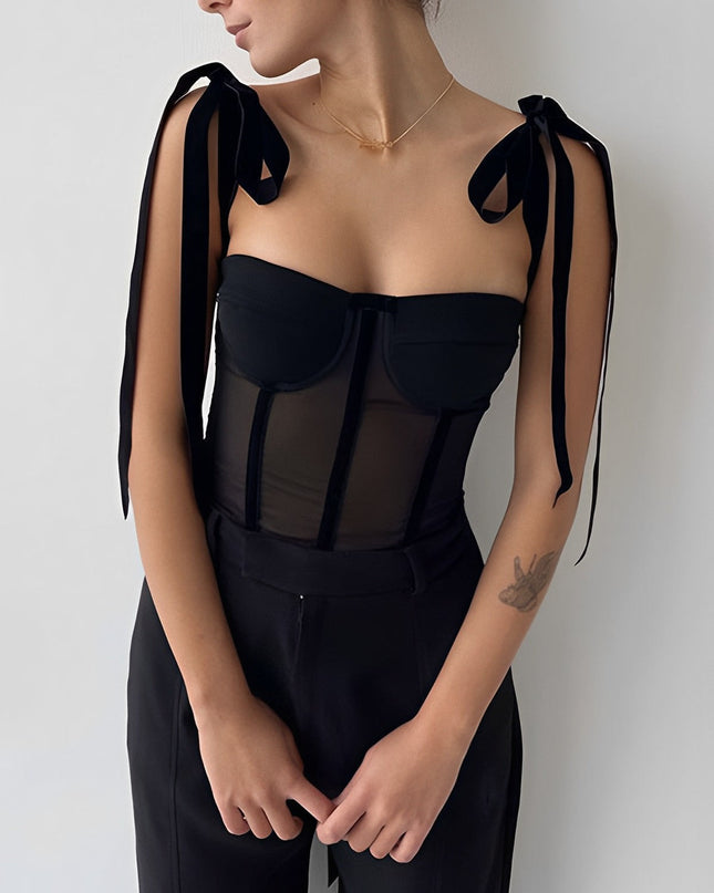 Gebonden cami crop top