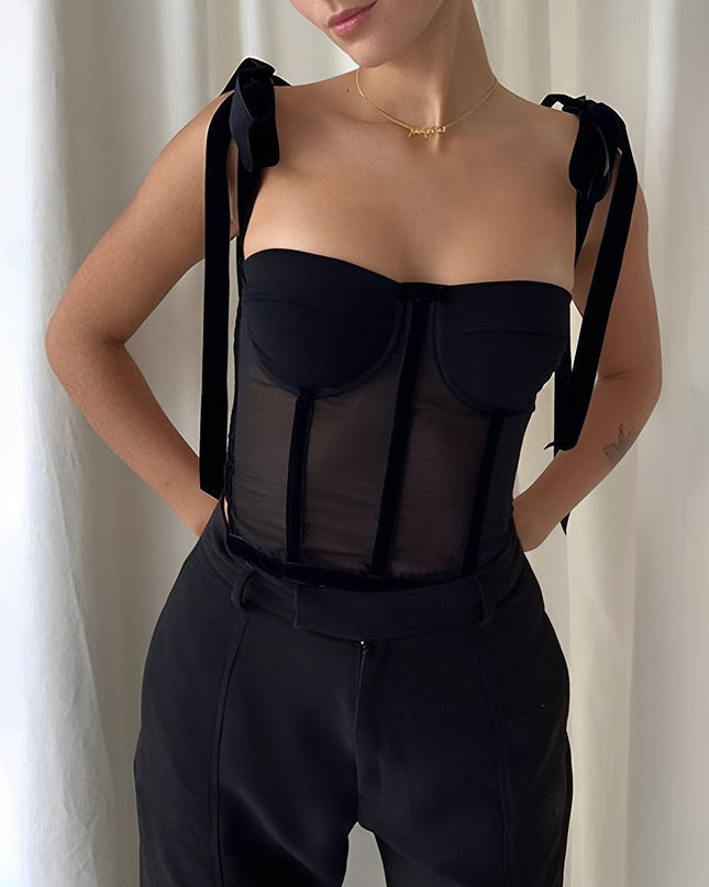 Gebonden cami crop top