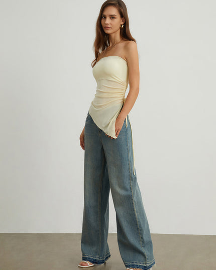 Elegante lange strapless top