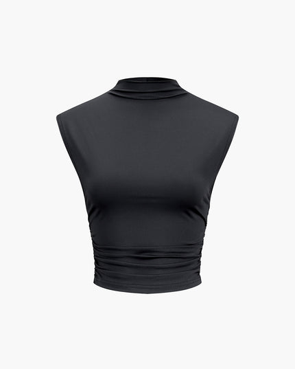 Zwarte Andreeas crop top zonder mouwen