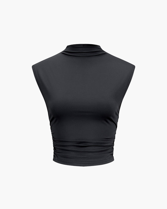 Zwarte mouwloze crop top van Andreeas