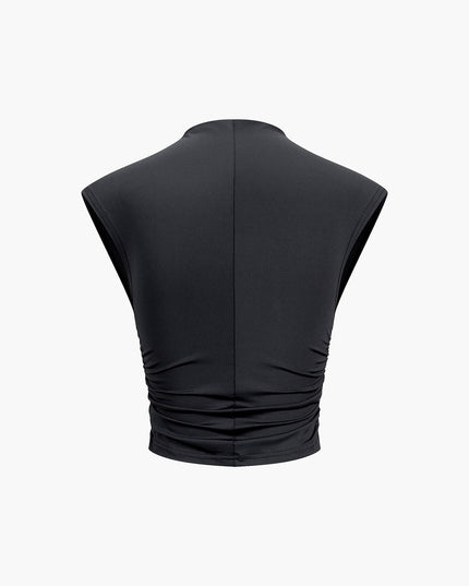 Zwarte Andreeas crop top zonder mouwen