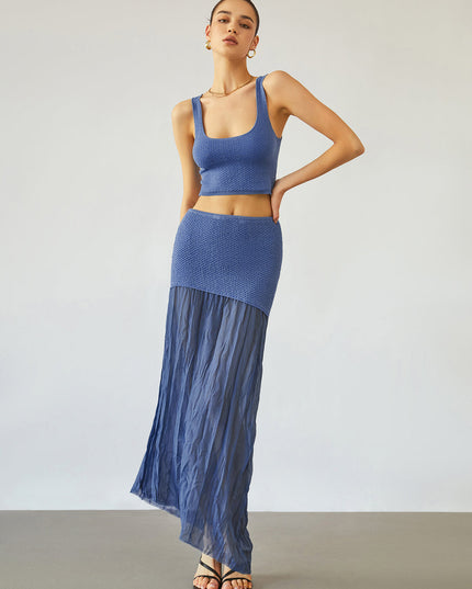 Seawind patchwork maxi-rok
