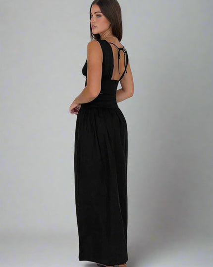 Set met V-hals top en getailleerde taille rok