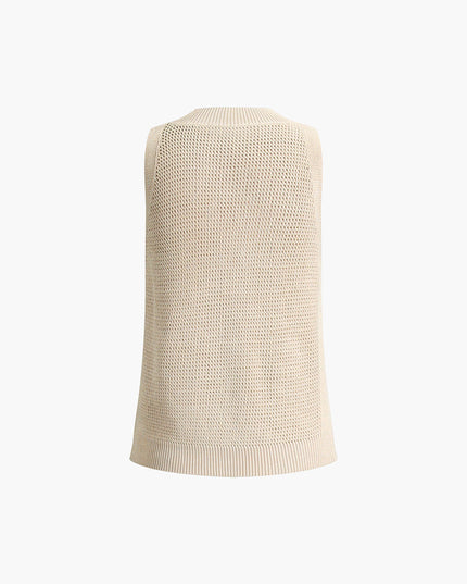 Gebreid, uitgehold, effen tanktopje