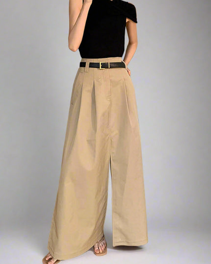 Maxi oversized katoenen rok met split