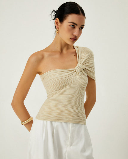 Asymmetrische top met knoop en één schouder