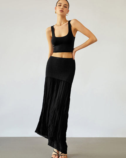 Seawind patchwork maxi-rok