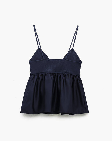 Top met strikdetail in V-hals