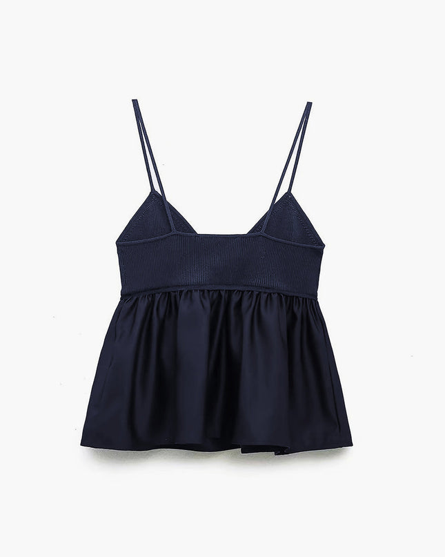 Top met strikdetail in V-hals