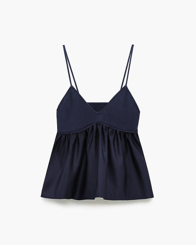 Top met strikdetail in V-hals