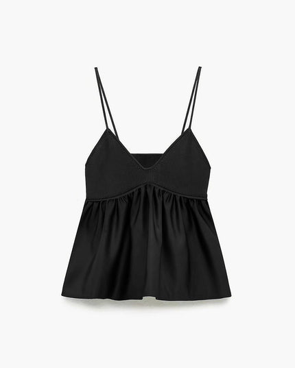 Top met strikdetail in V-hals