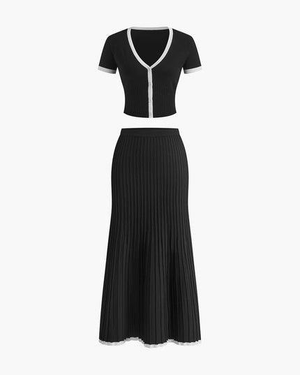 Minimalisme Arina's lange rok met topset