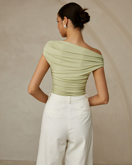 Mouwloos t-shirt met asymmetrische halslijn