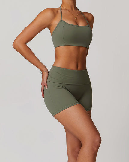 Sportieve korte halterset met shorts