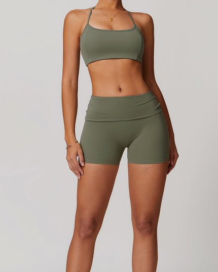 Sportieve korte halterset met shorts