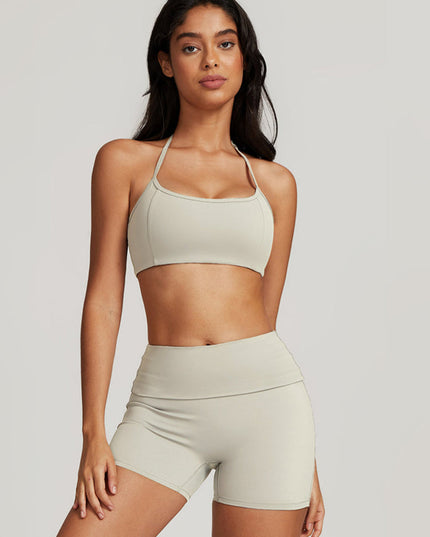 Sportieve korte halterset met shorts