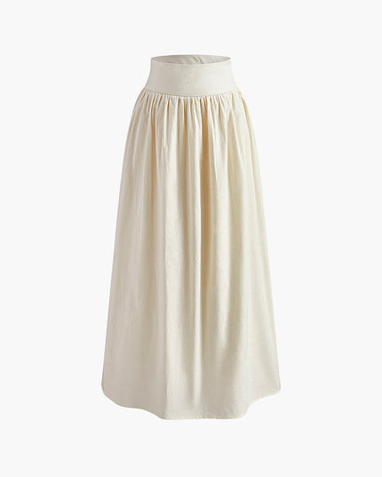 Set met V-hals top en getailleerde taille rok
