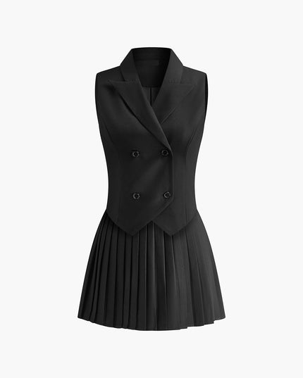 Elegant pak met geplooide minirok