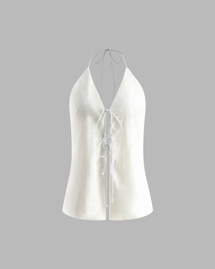 Set van halternektop en backless shorts