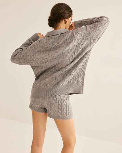 Gebreide shorts met hoge taille