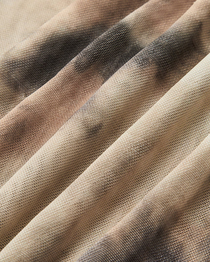 Dunne mesh top met lange mouwen