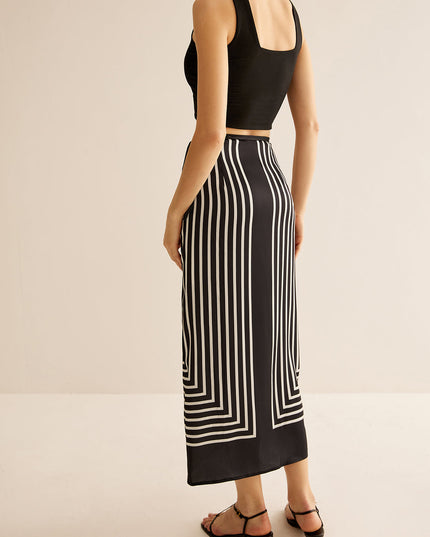 Maxi-rok met geometrische print