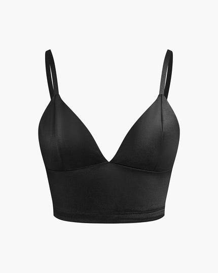 Zwarte V-hals cami top