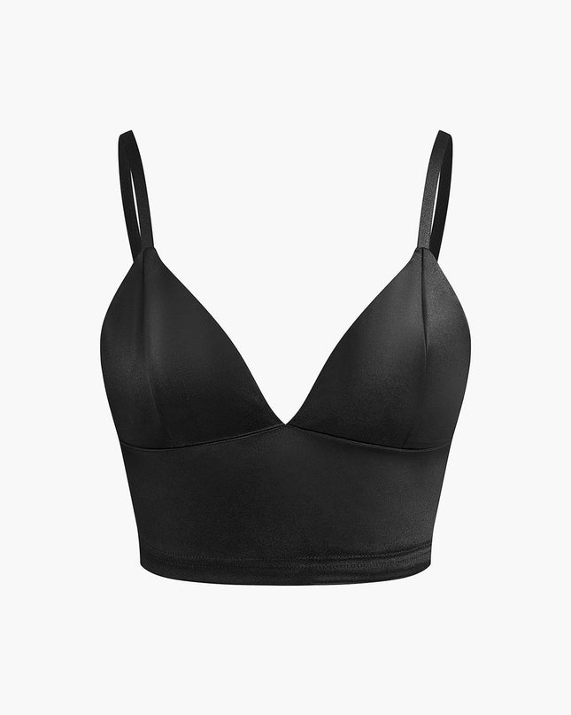 Zwarte V-hals cami top