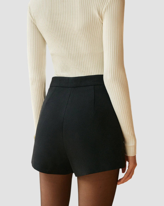 Hoge taille shorts met rits