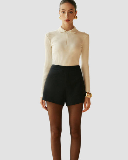 Hoge taille shorts met rits
