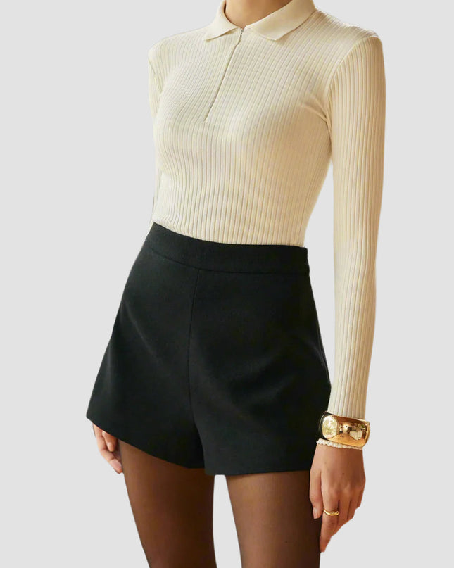 Hoge taille shorts met rits